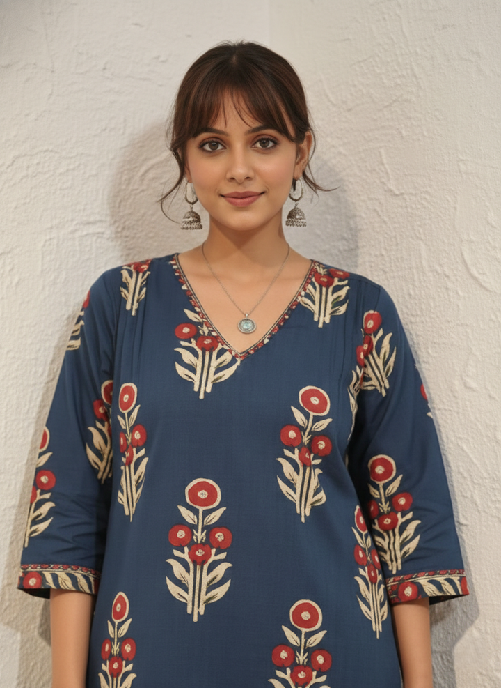 Swades indi cotton Kurta pant set