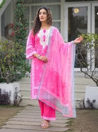 Tridhara Rose Cotton suit set