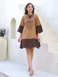 Tatva peanut cotton dress