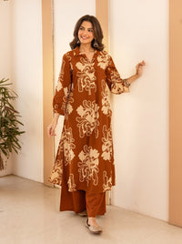 Karen Turmeric printed kurta pant set