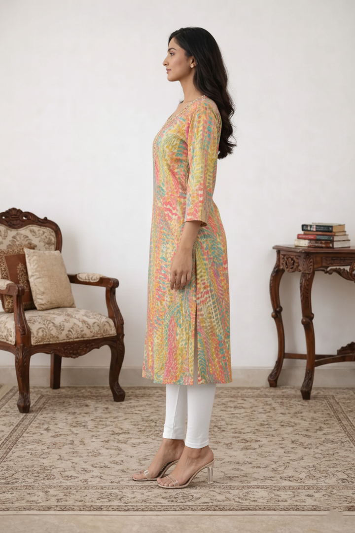 Yami Rainbow Printed Kurti