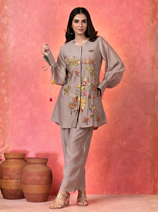 Gaur Ecru Embroidery Co-ord set