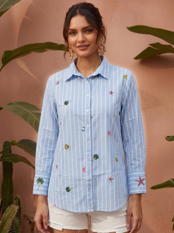 Ivanka tufts embroidery cotton shirt