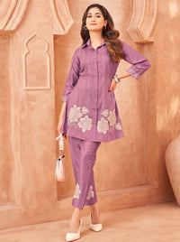 Darika Orchid Embroidery Co-ord Set