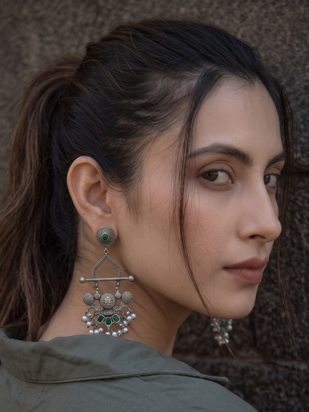 Rajwara Oxidised Danglar Earring