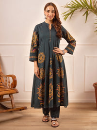 Karen marine printed kurta pant set