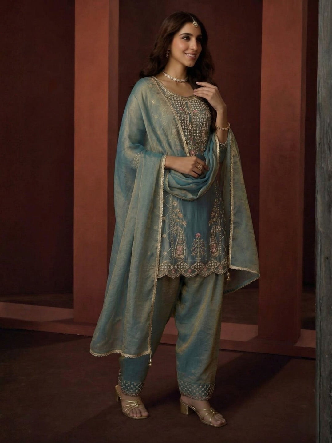 Haniya peacock full work farshi salwar suit set