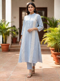 Perka softblue cotton kurta