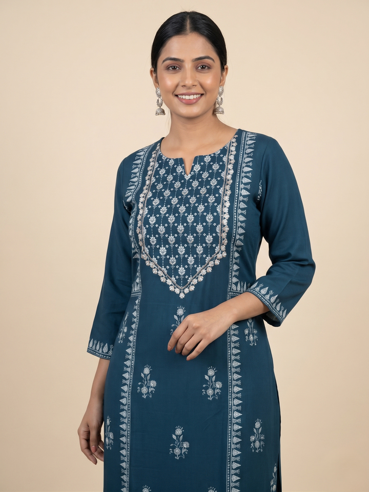 Nabha Azure Printed Kurti