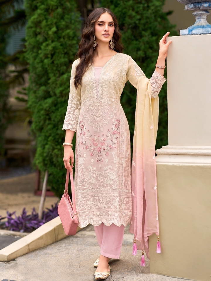 FAIZA PINK FULL WORK PREMIUM SUIT SET
