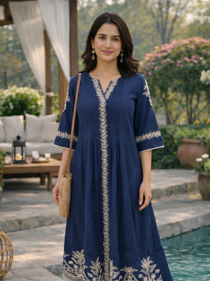 Slopi dodger embroidery cotton dress
