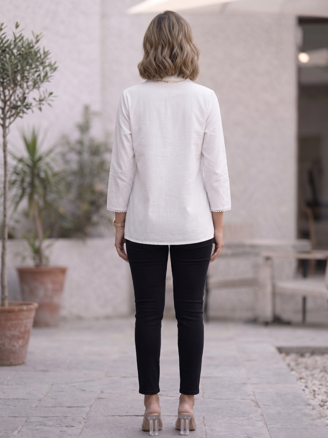 Perka babbles schiffli cotton shirt