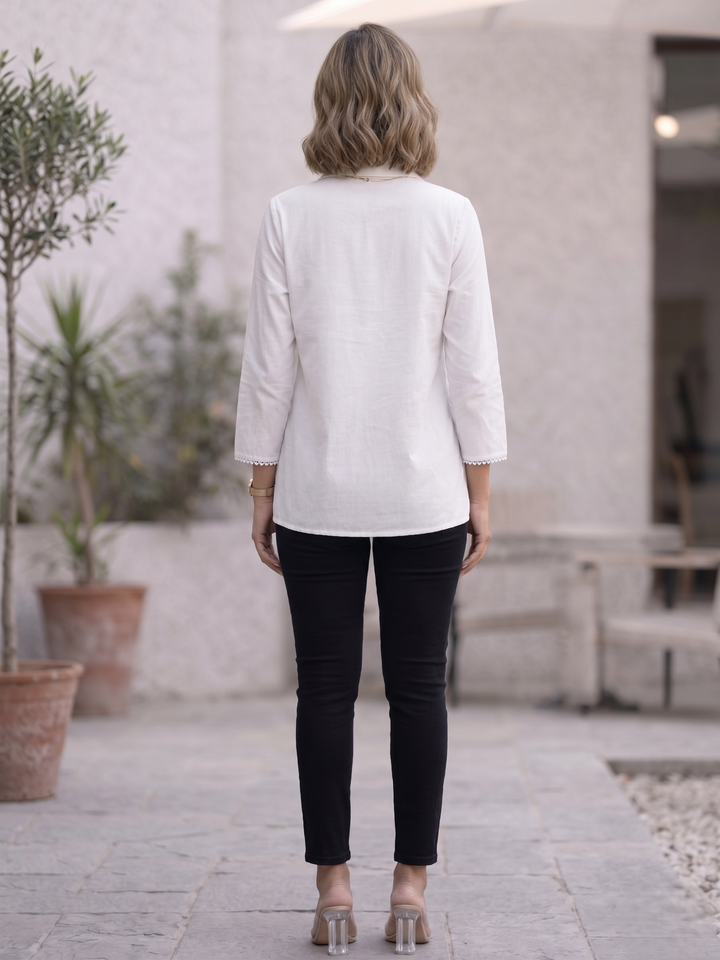 Perka babbles schiffli cotton shirt
