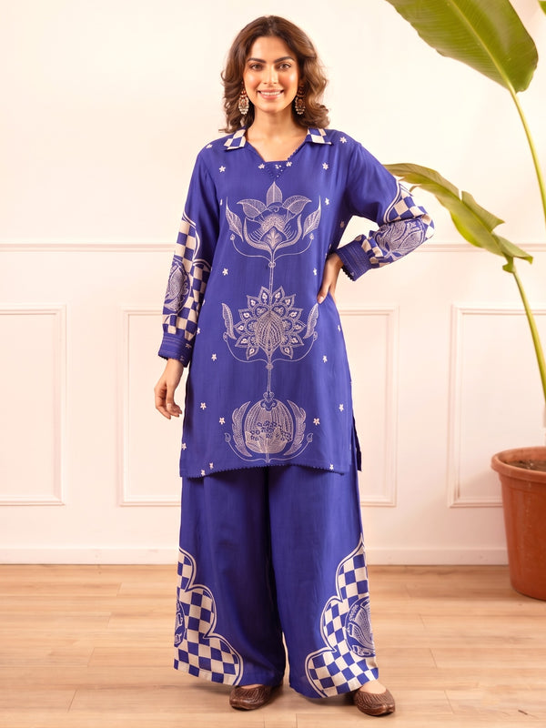 Kashvi Azure Cotton Kurta Pant Set