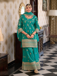 Ashtami fern full work premium suit set