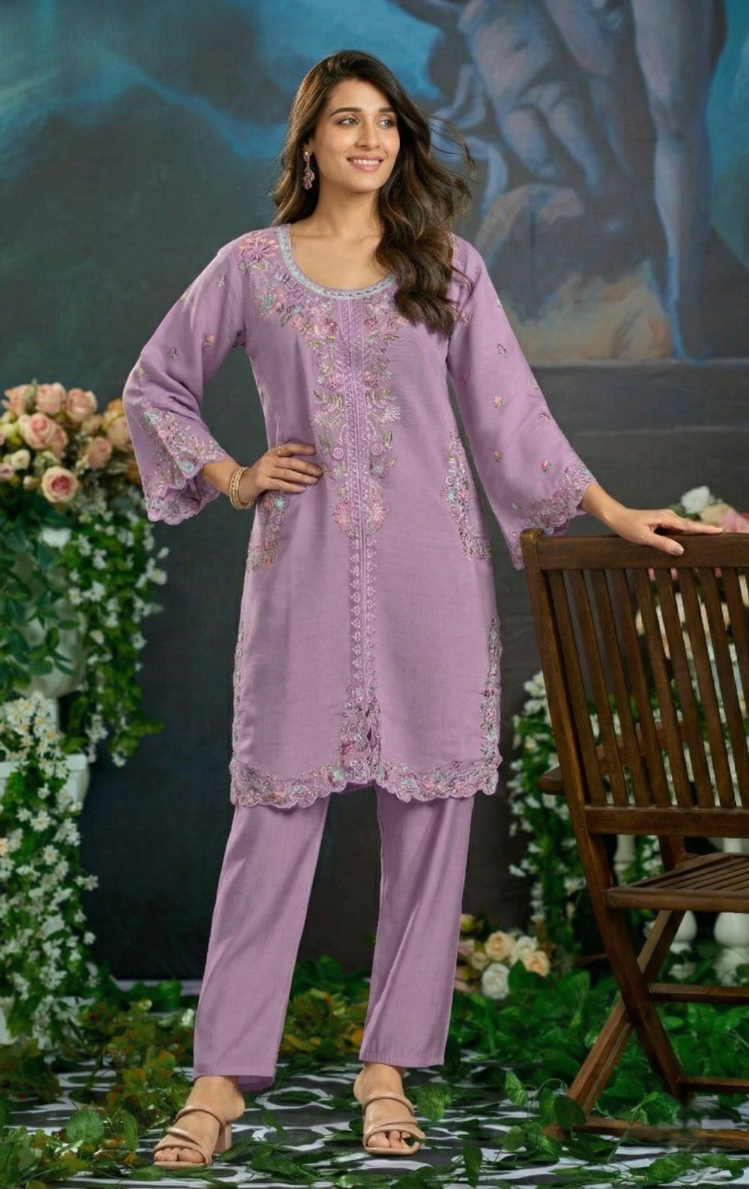 Mayuri Mauve Embroidered Co-ord Set