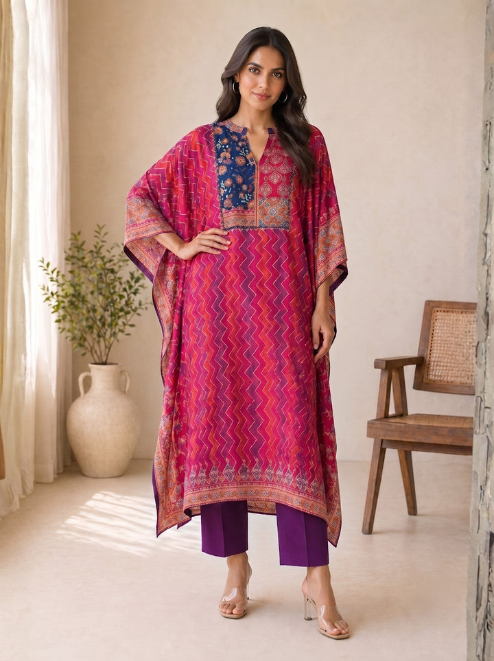 Maurya Ruby Premium Muslin Kaftan Pant Set
