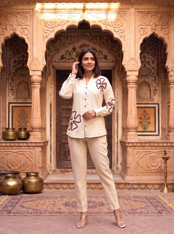 Wespret parch embroidery cotton co-ord set