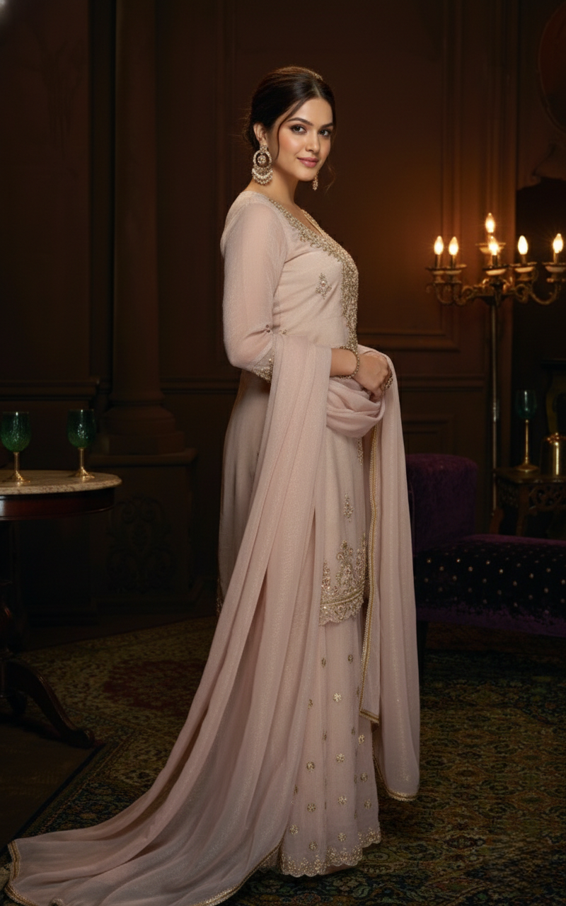 Haniya Daisy Full Heavy Work Gharara Set