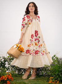 Hemal PearL Full Embroidery Dress ( with lining )