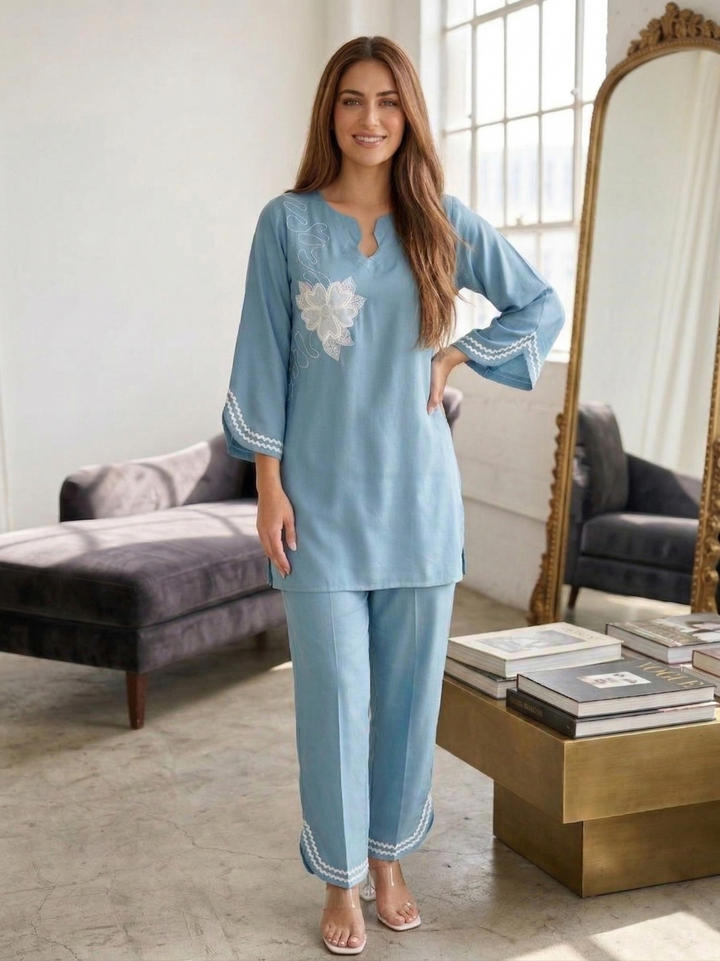 Prisha dell embroidery co-ord set