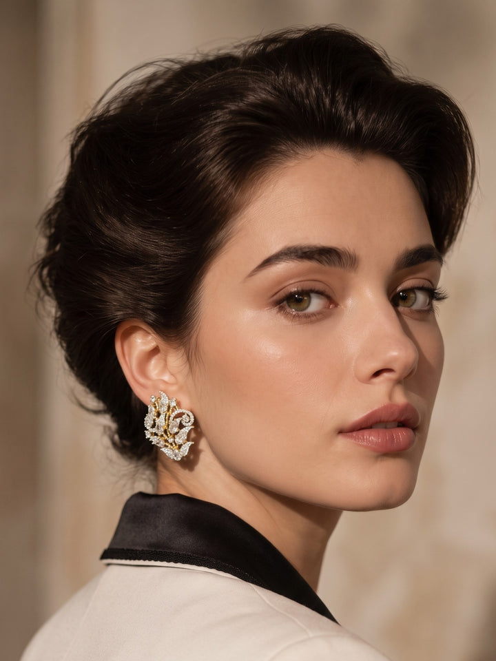 Monstera Floral Cluster Earring
