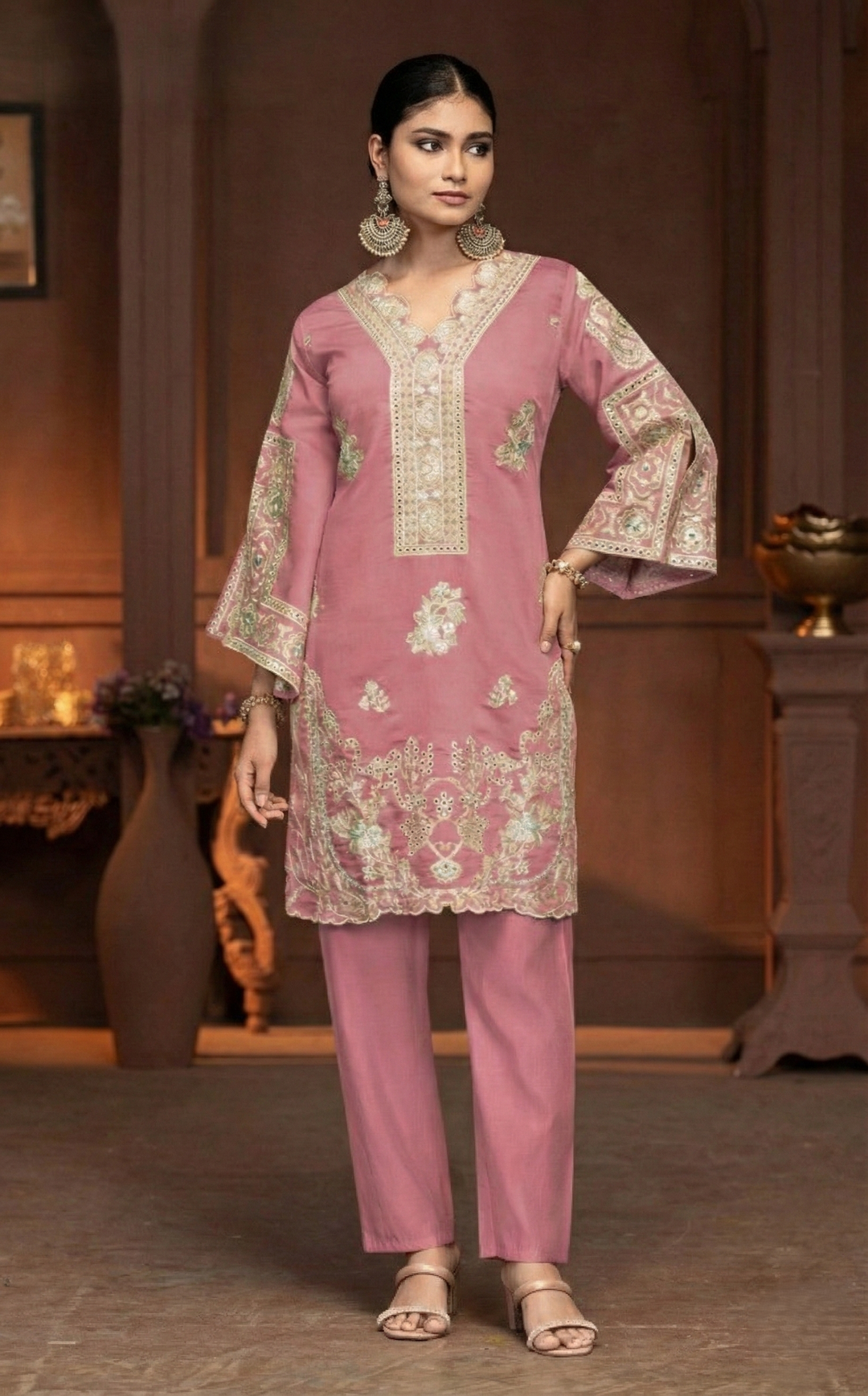 Mayuri Rouge embroidery co-ord set