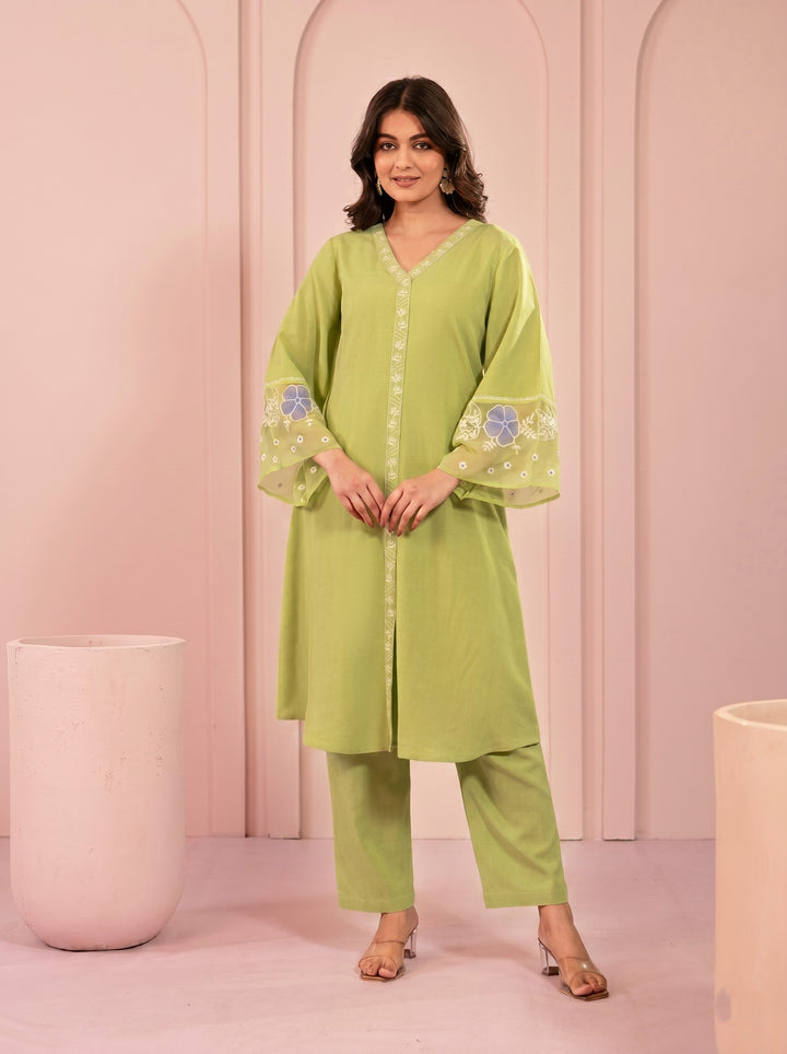 Purna Kelly Embroidery Kurta Pant Set