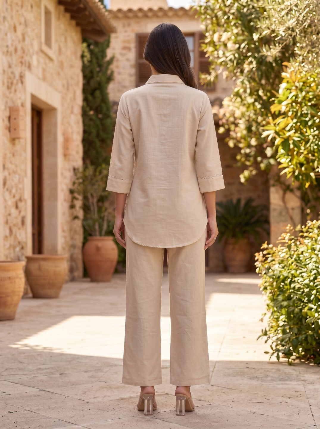 Hiral Pecan Embroidery Co-Ord Set
