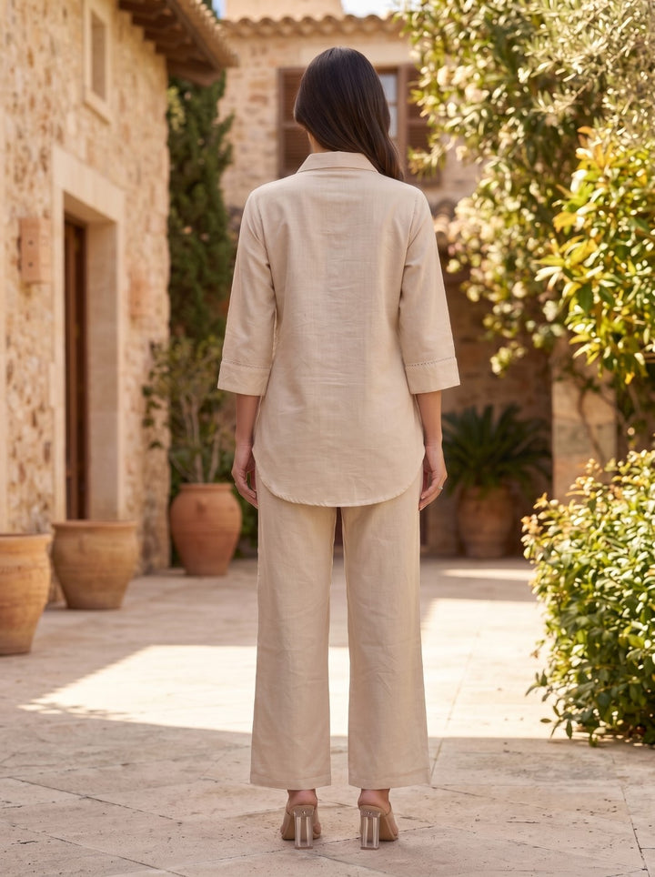 Hiral Pecan Embroidery Co-Ord Set
