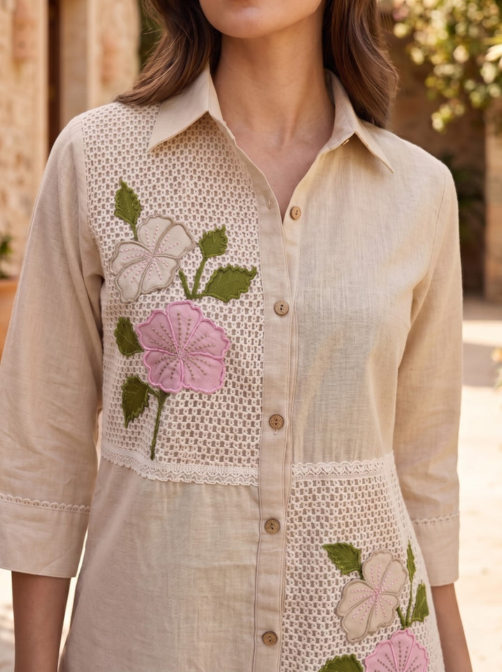 Hiral Pecan Embroidery Co-Ord Set