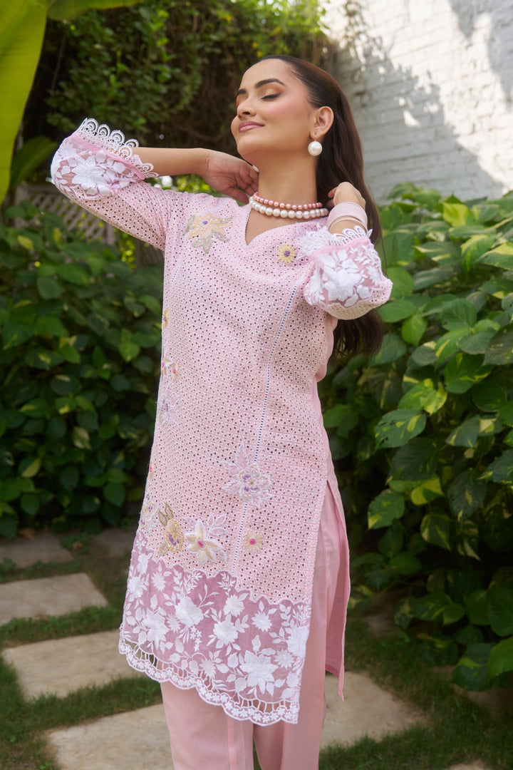 Anumeha Cerise Embroidered Co-ord Set