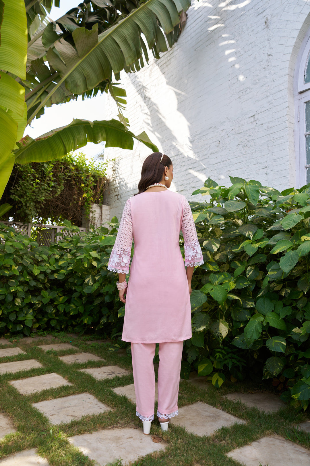 Anumeha Cerise Embroidered Co-ord Set