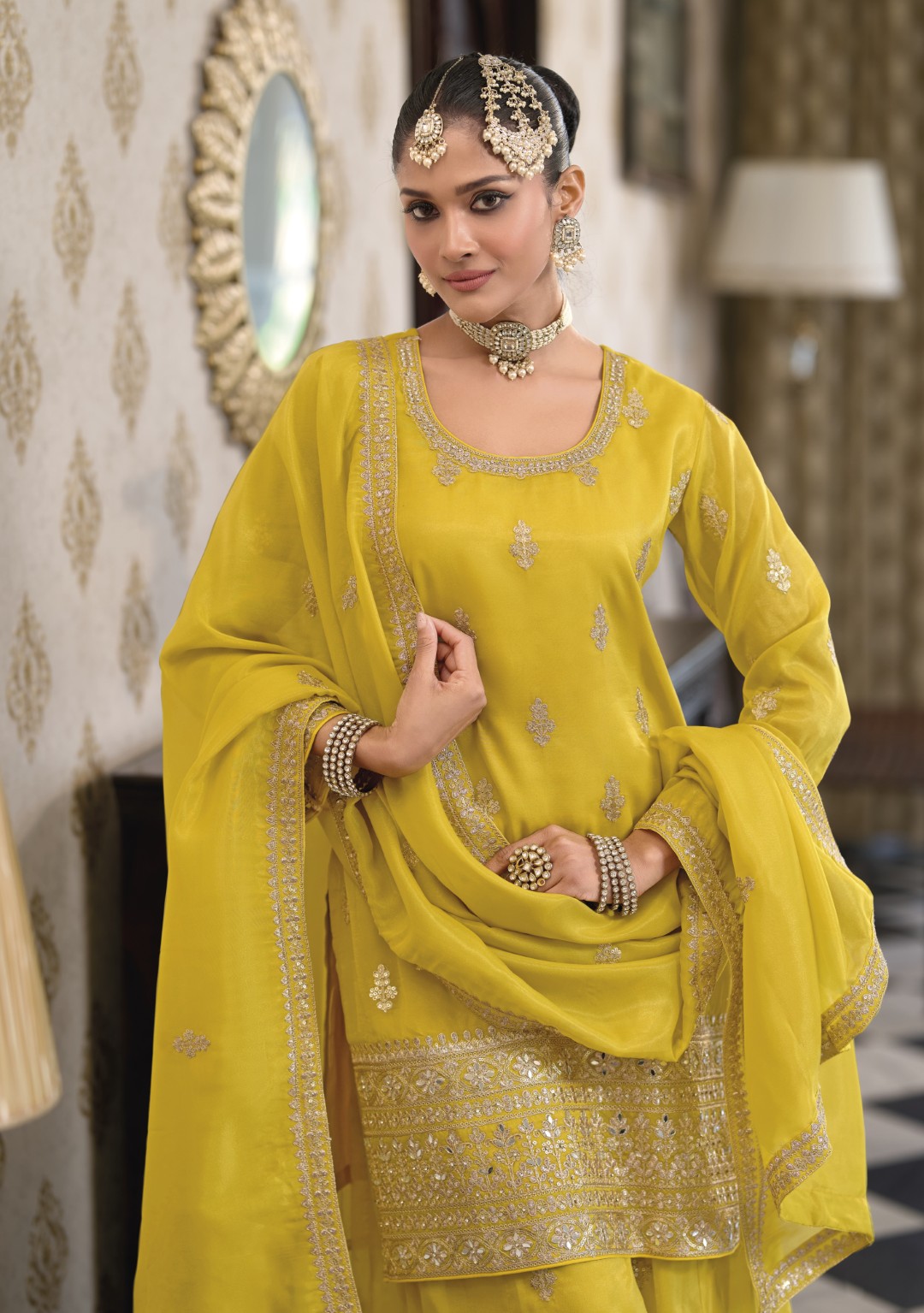 Ashtami Amber Full work heavy suit set