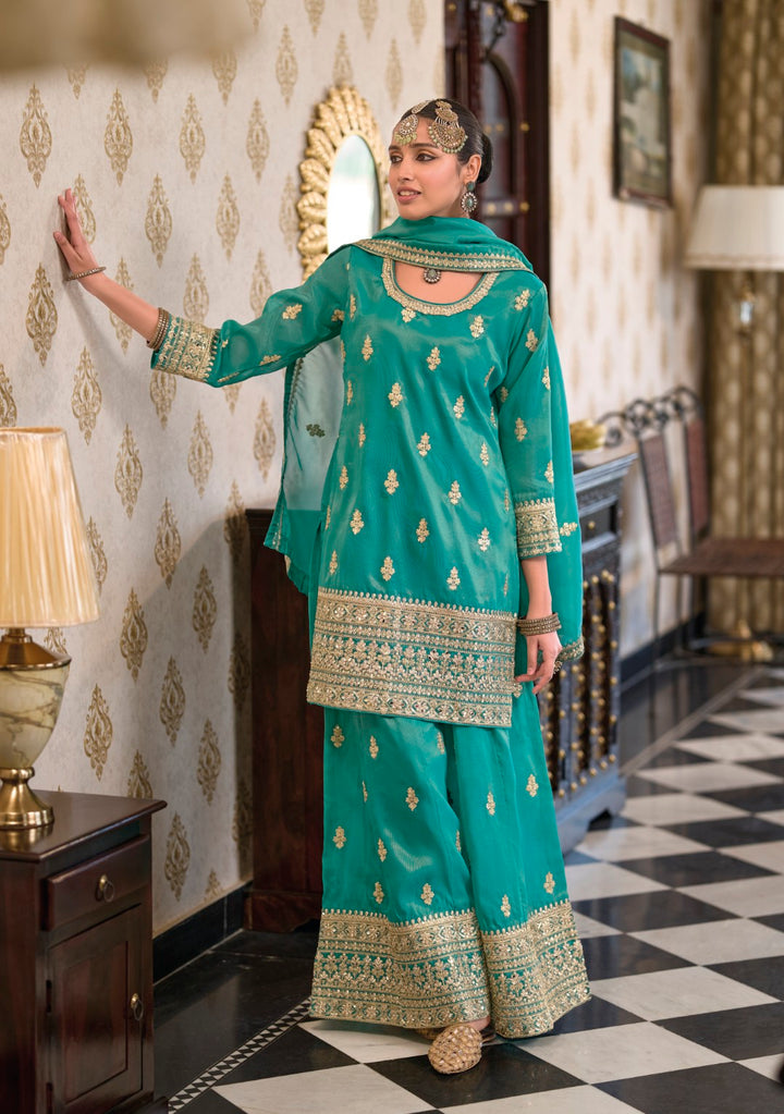 Ashtami fern full work premium suit set