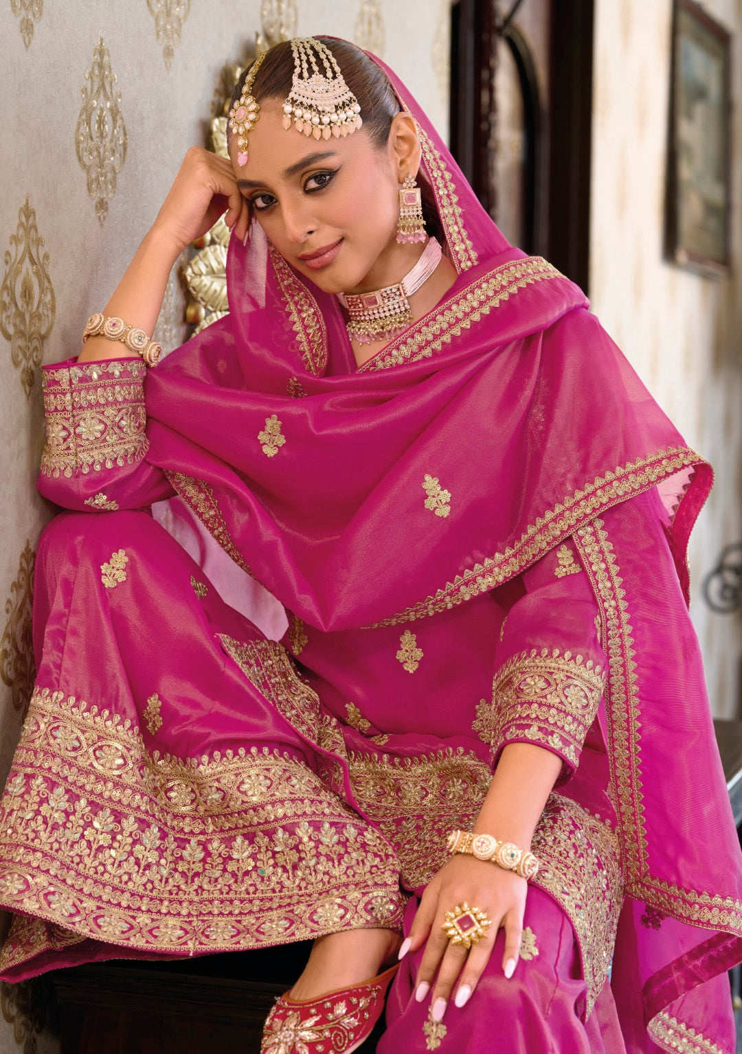 Ashtami Rose Full work Premium suit set