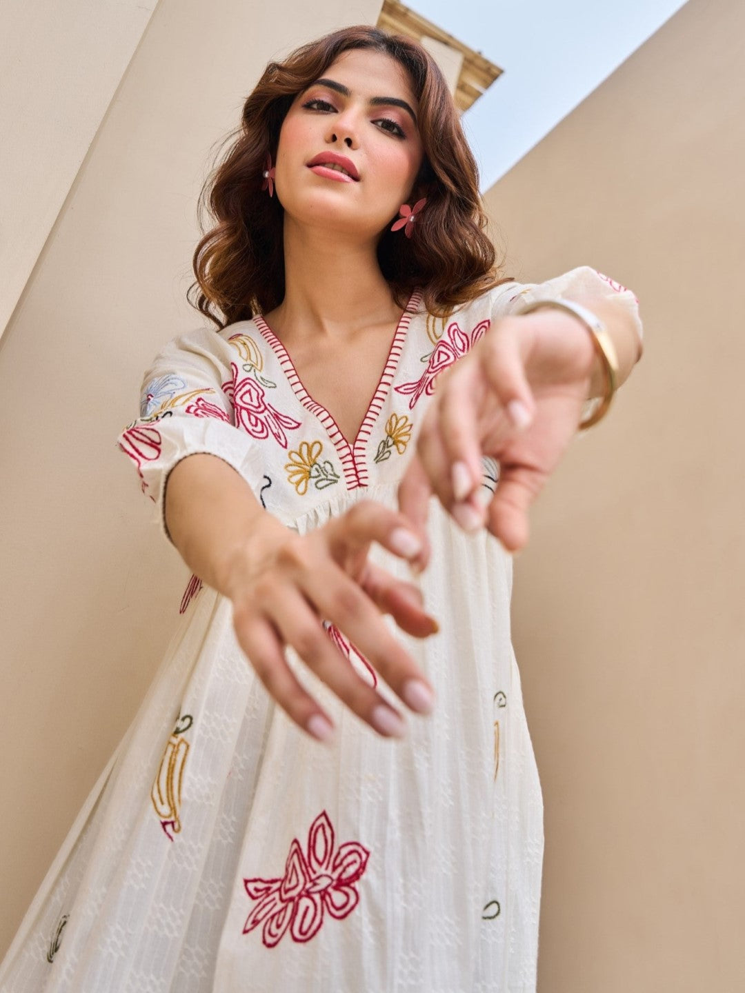 Tiara Daisy Embroidery cotton dress