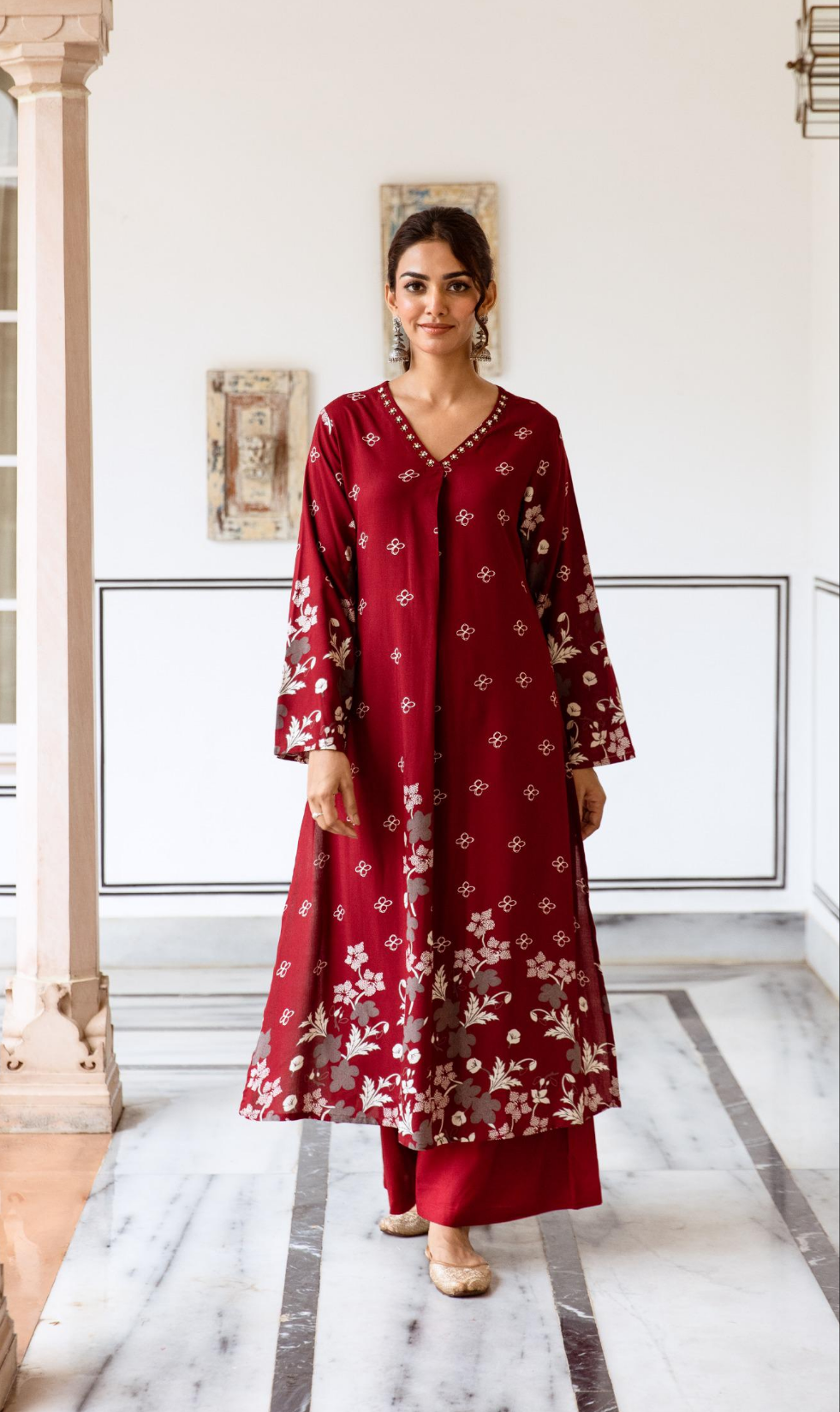 Shimoni cardinal Printed Kurta Pant Set