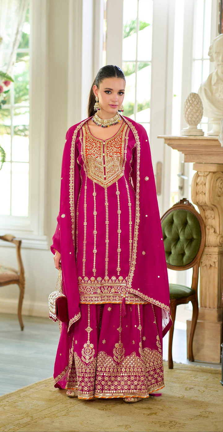 Shahi Rose Full Work Sharara Set