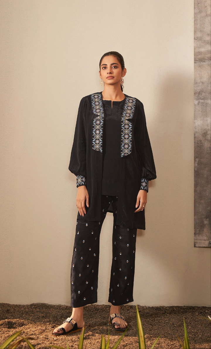 AROHI ONYX EMBROIDERED JACKET CO-ORD SET