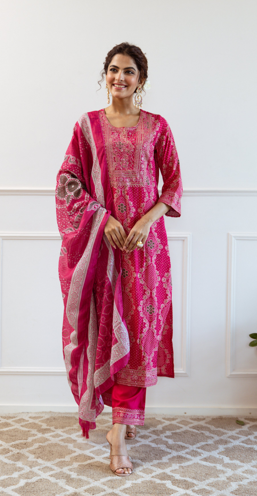 Gauri Flamingo Full Work Suit Set