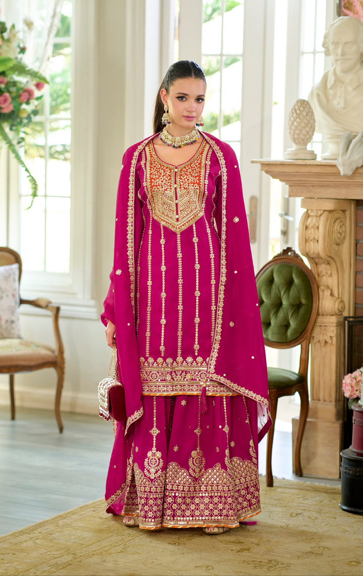 Shahi Rose Full Work Sharara Set