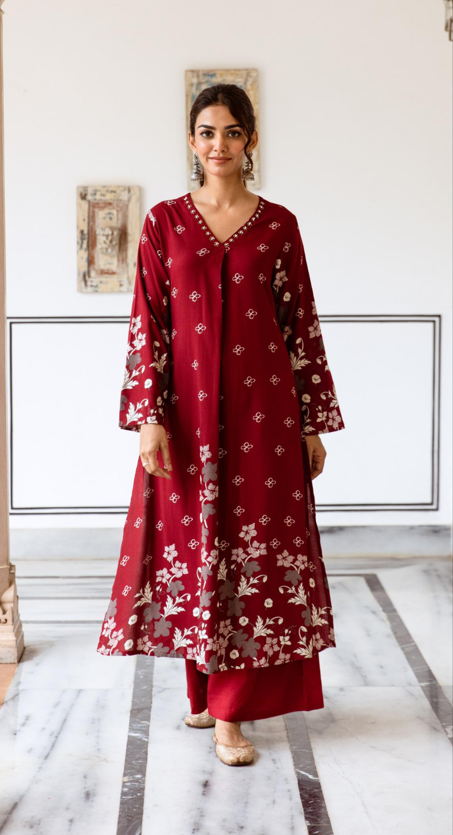 Shimoni cardinal Printed Kurta Pant Set