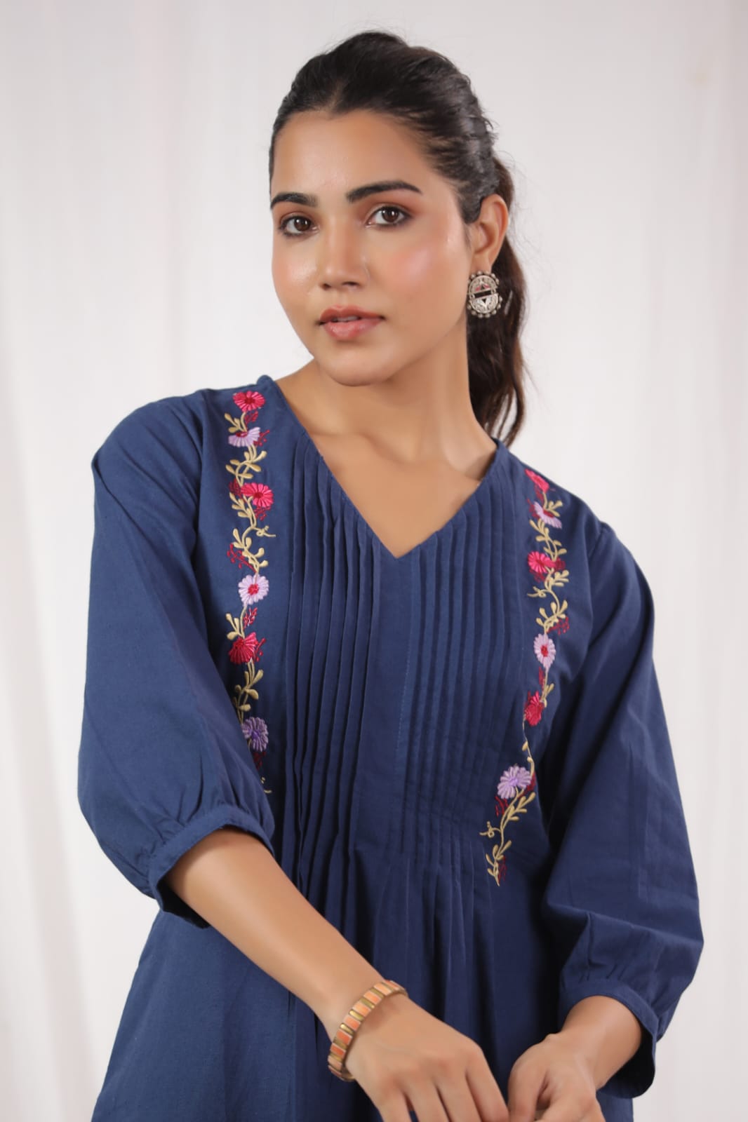 Diti Indigo Cotton Kurta Pant Set