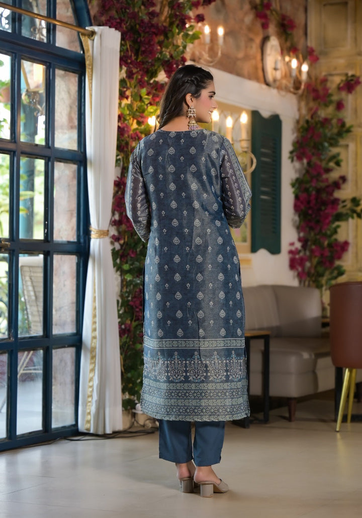 Nabha Bluewood Printed Work Suit Set