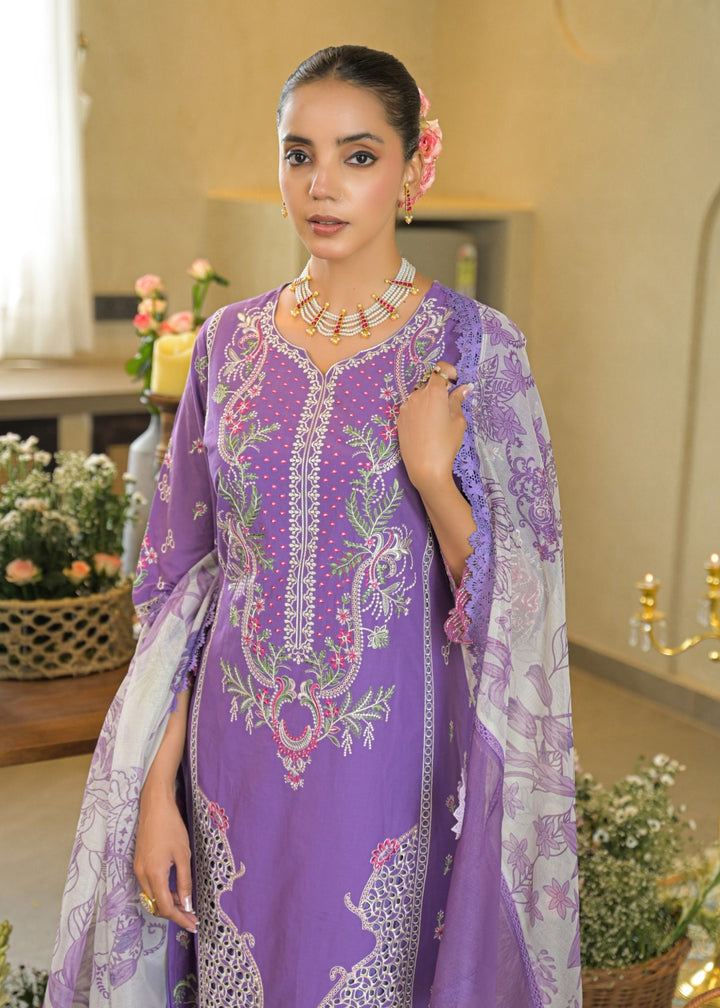 Vastramaya Lavender full embroidery lawn suit set