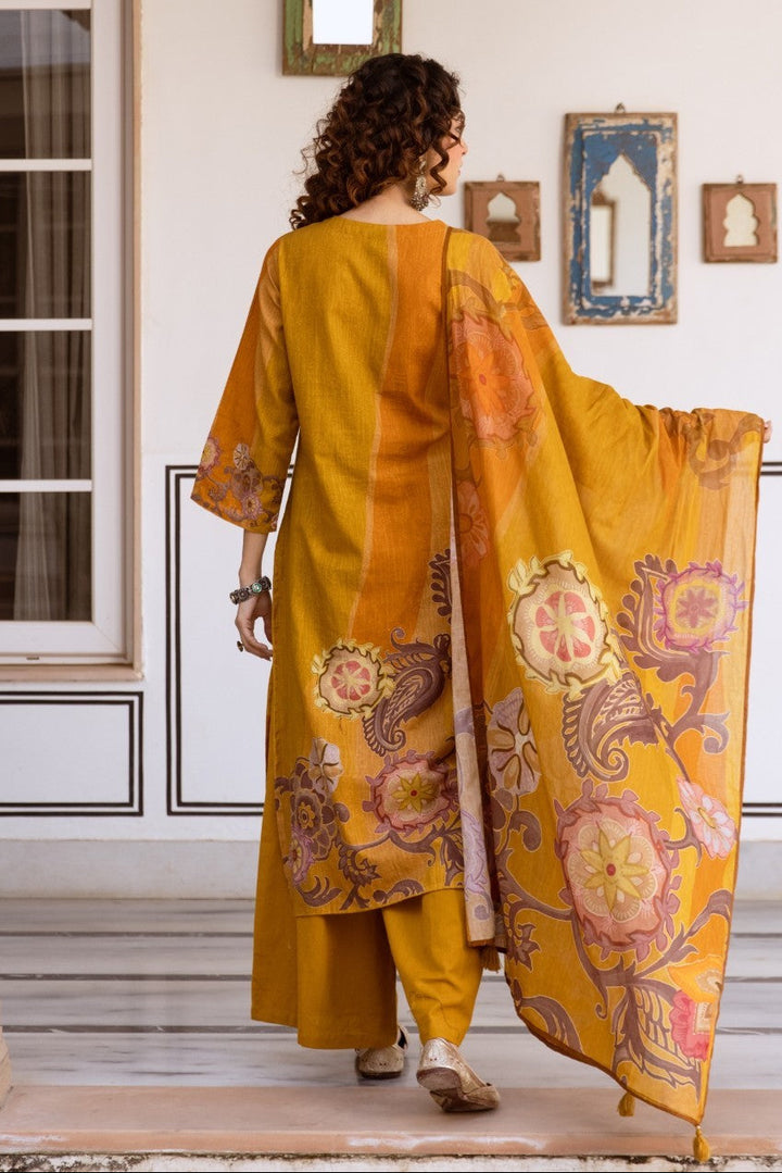 Karen Canary Cotton Suit Set