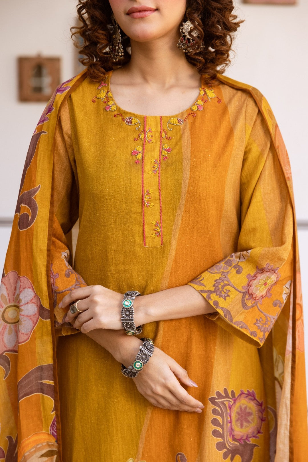 Karen Canary Cotton Suit Set