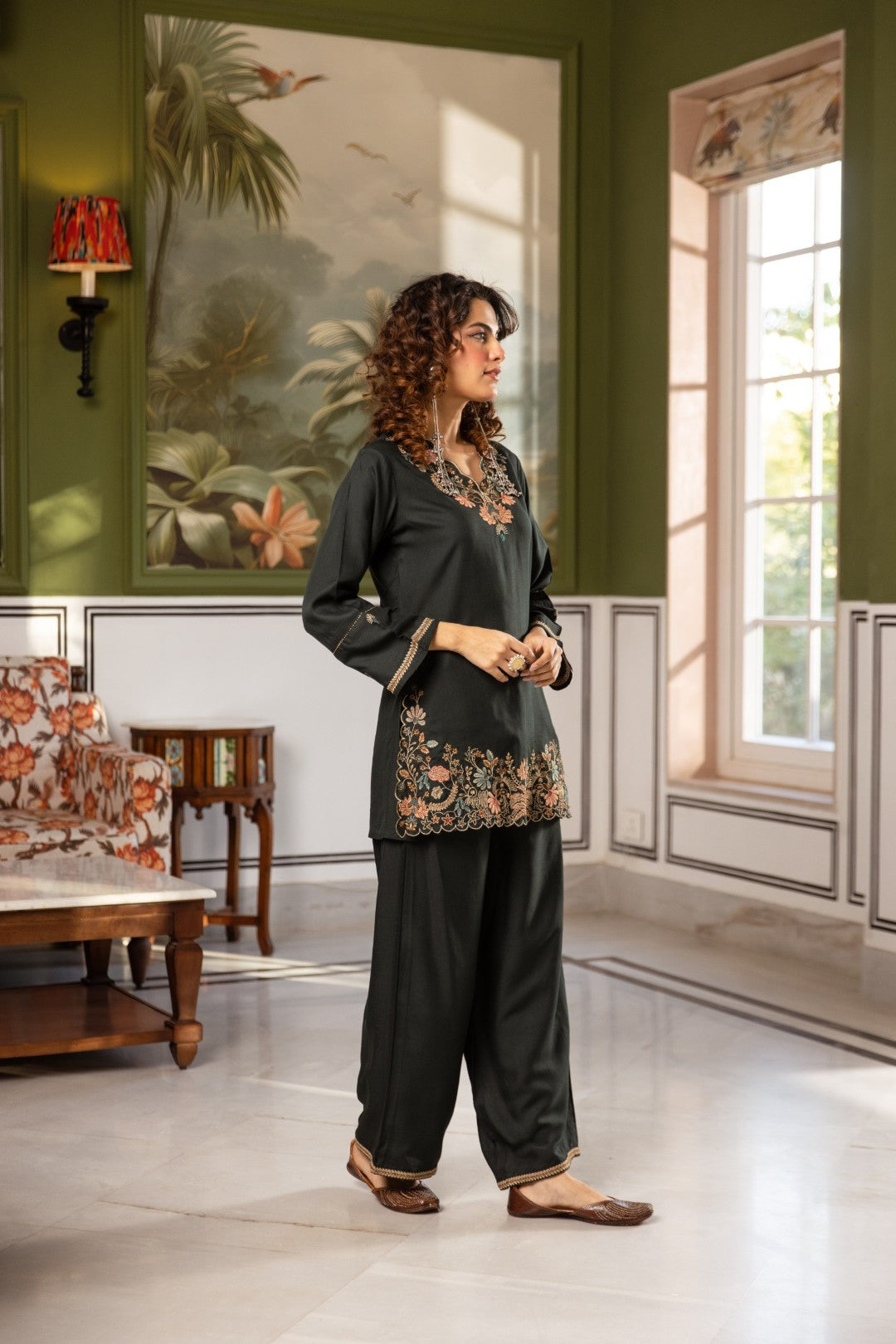 Karen Spruce Embroidery Cotton Co-ord Set