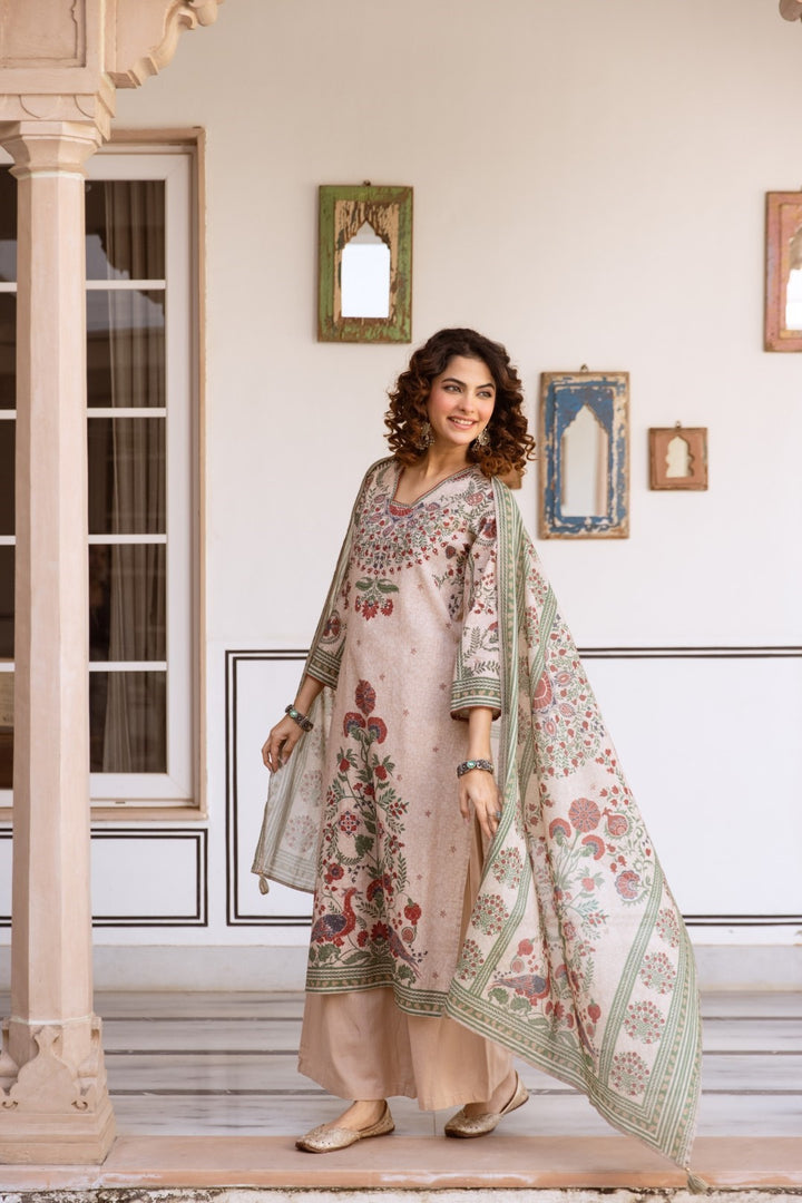 Karen oak cotton printed suit set